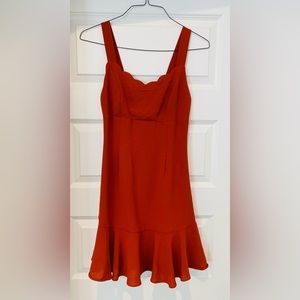 Altar’d State Burnt Orange Dress Flutter Bottom Sleeveless